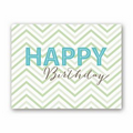 Green Chevron Wish Economy Birthday Card - White Unlined Fastick  Envelope